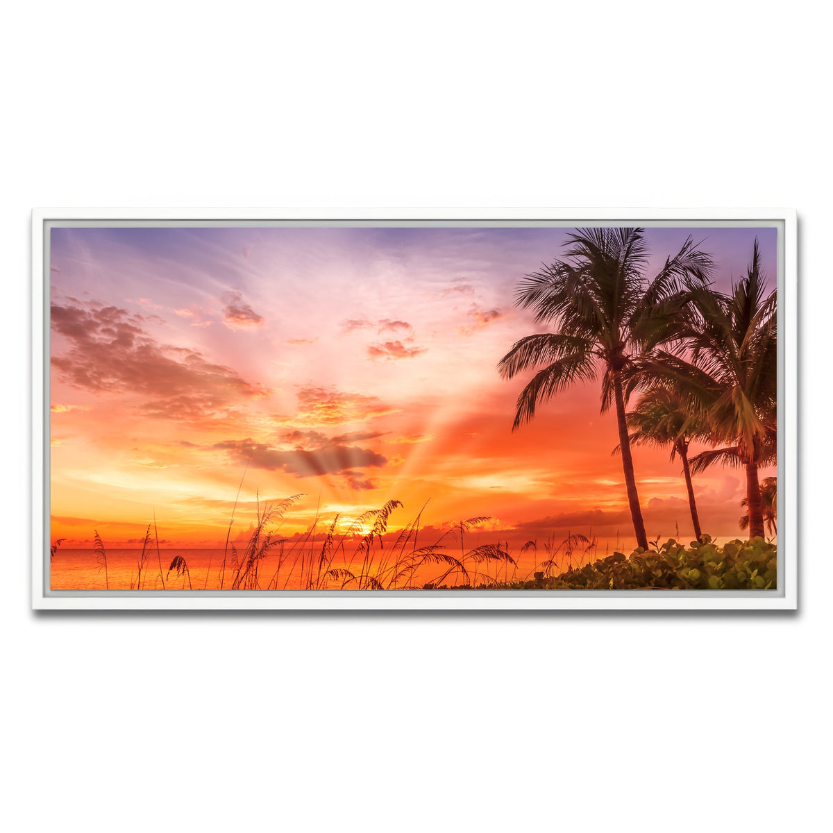 AUTO-MOCKUP WHITE | BONITA BEACH Lovely Sunset | 1 Piece | White Framed Canvas | group=2x1
