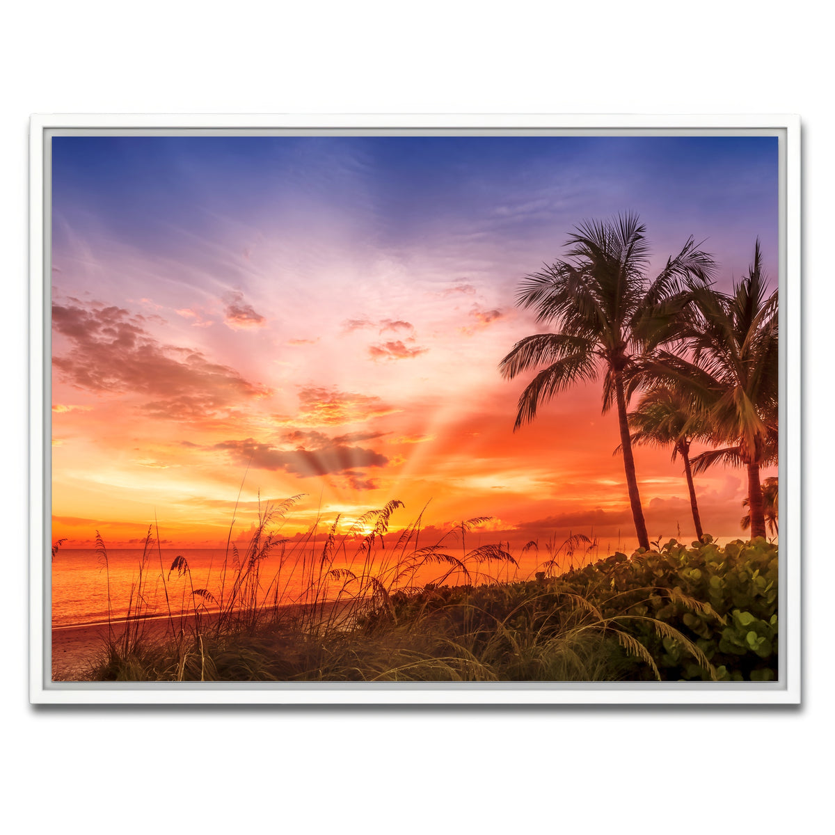 AUTO-MOCKUP WHITE | BONITA BEACH Lovely Sunset | 1 Piece | White Framed Canvas | group=4x3