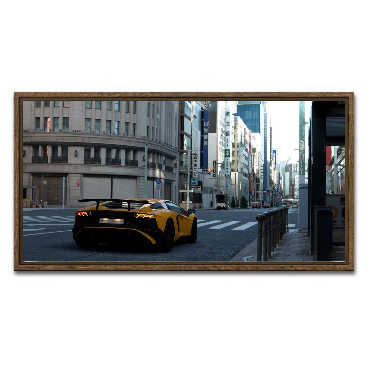 AUTO-MOCKUP WHITE | BOSS FIGHT | 1 Piece | Walnut Framed Canvas | group=2x1