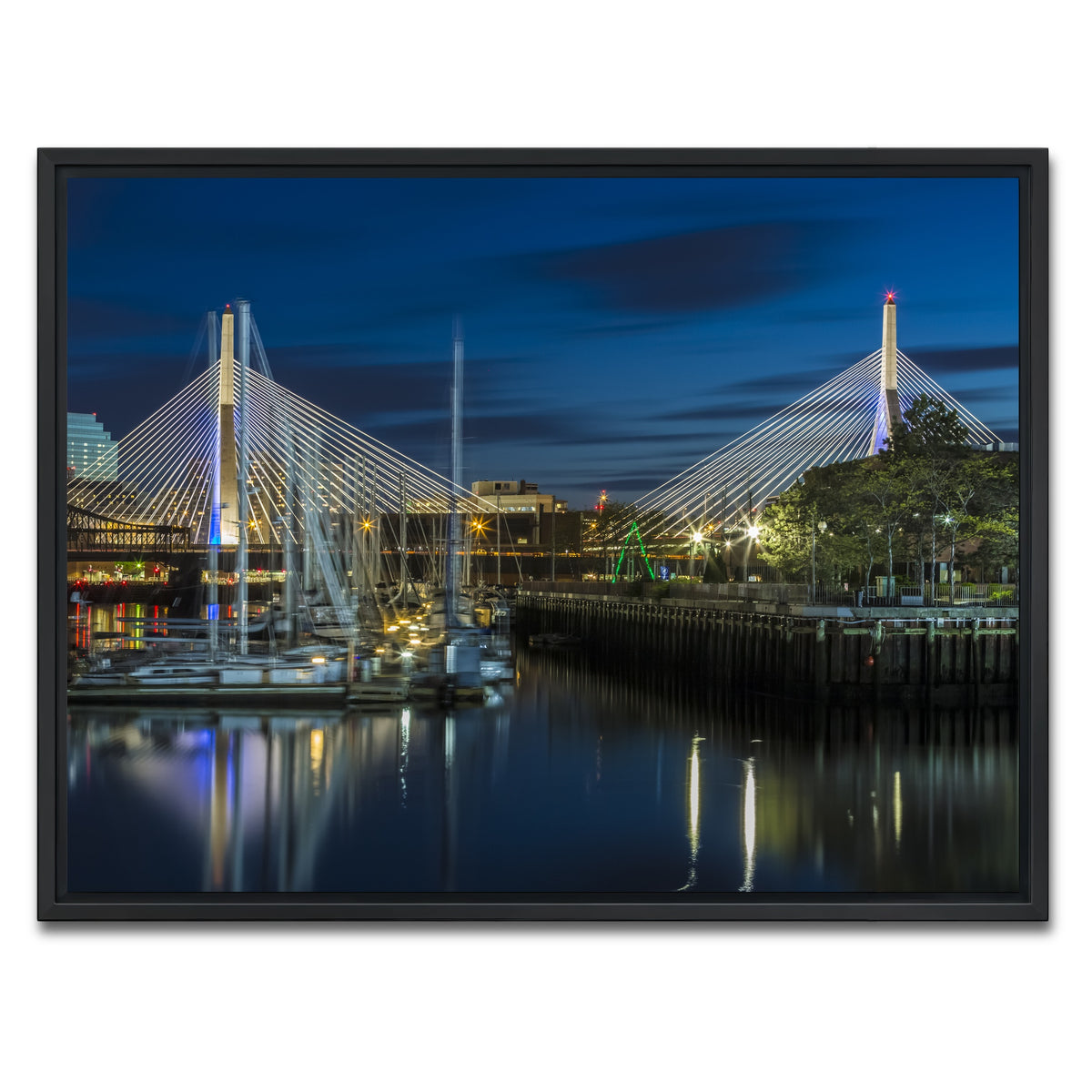 AUTO-MOCKUP WHITE | BOSTON Bunker Hill Bridge | 1 Piece | Black Framed Canvas | group=4x3