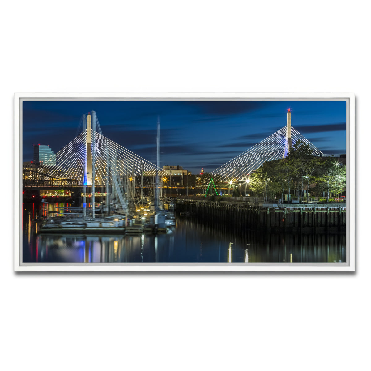 AUTO-MOCKUP WHITE | BOSTON Bunker Hill Bridge | 1 Piece | White Framed Canvas | group=2x1