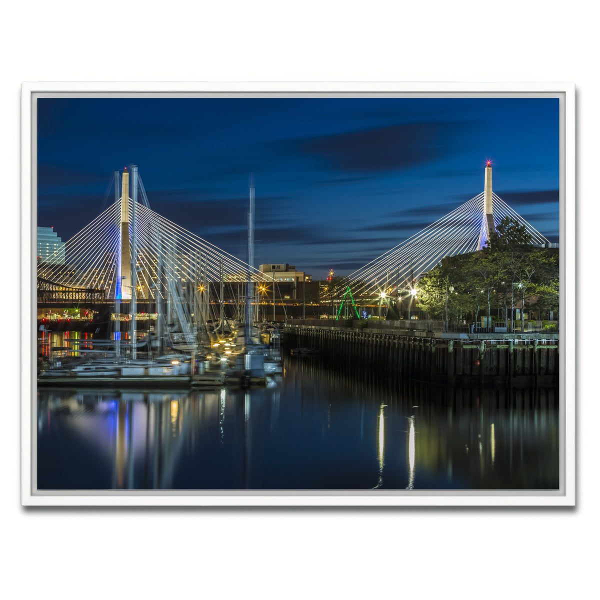 AUTO-MOCKUP WHITE | BOSTON Bunker Hill Bridge | 1 Piece | White Framed Canvas | group=4x3