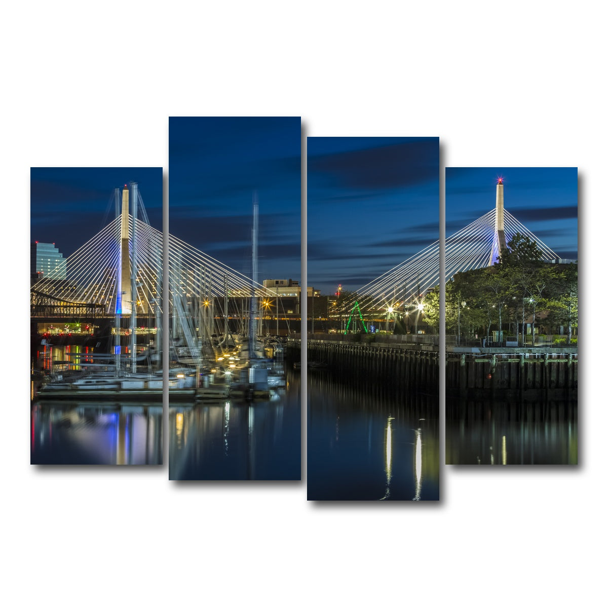 AUTO-MOCKUP WHITE | BOSTON Bunker Hill Bridge | 4 Piece | Gallery Wrap Canvas | group=4_normal