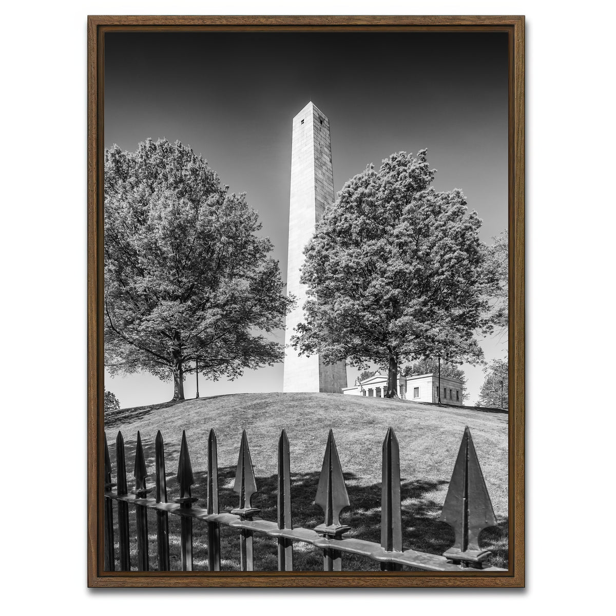 AUTO-MOCKUP WHITE | BOSTON Bunker Hill Monument | 1 Piece | Walnut Framed Canvas | group=3x4