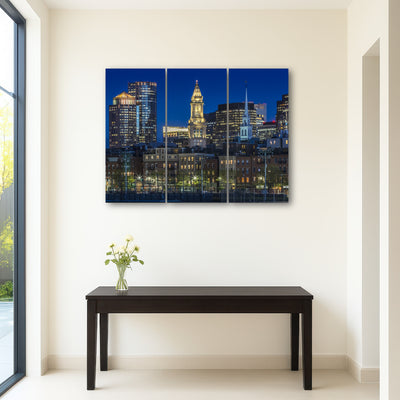 AUTO-MOCKUP ROOM | BOSTON Evening Skyline of North End & Financial District