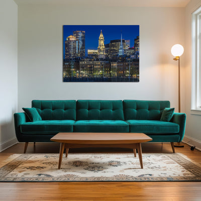 AUTO-MOCKUP ROOM | BOSTON Evening Skyline of North End & Financial District