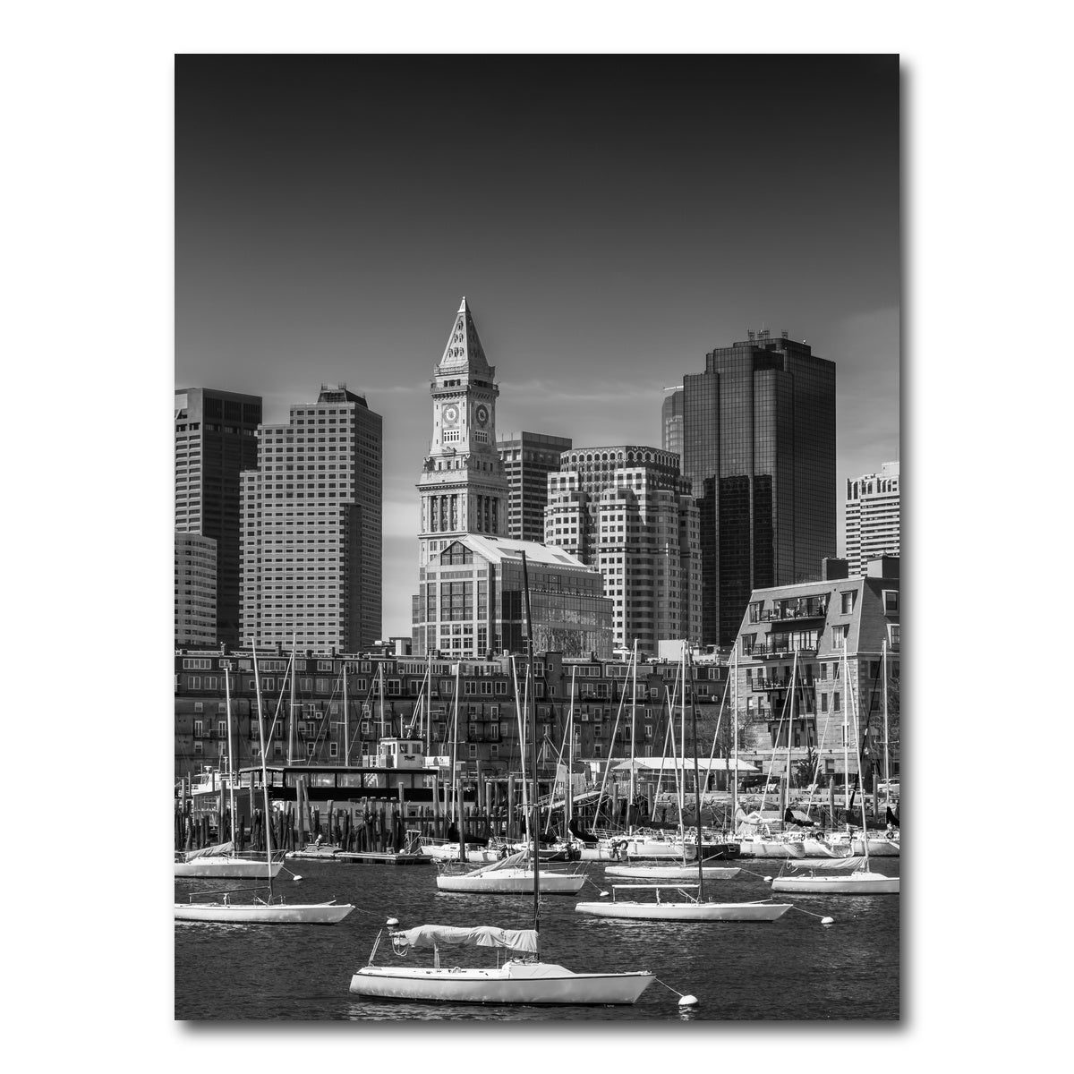 AUTO-MOCKUP WHITE | BOSTON Financial District Monochrome | 1 Piece | Gallery Wrap Canvas | group=3x4