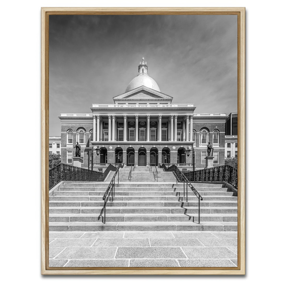 AUTO-MOCKUP WHITE | BOSTON Massachusetts State House | 1 Piece | Natural Framed Canvas | group=3x4