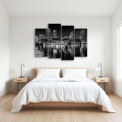 AUTO-MOCKUP ROOM | BOSTON Monochrome Skyline Night