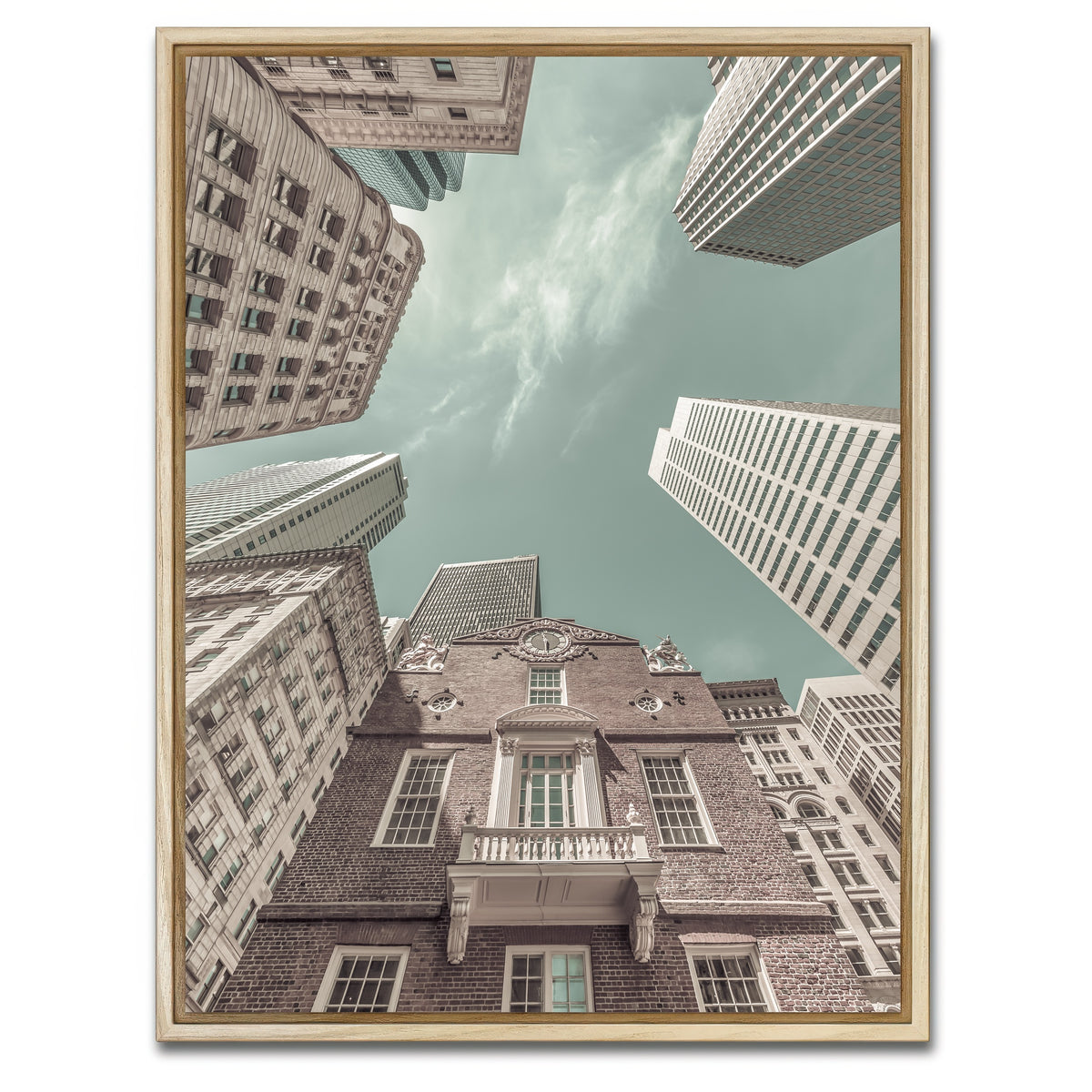 AUTO-MOCKUP WHITE | BOSTON Old State House | 1 Piece | Natural Framed Canvas | group=3x4