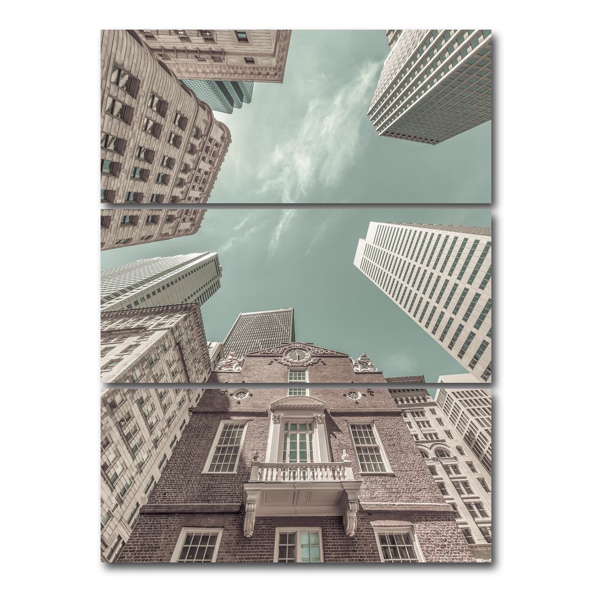 AUTO-MOCKUP WHITE | BOSTON Old State House | 3 Piece | Gallery Wrap Canvas | group=8x18_stacked
