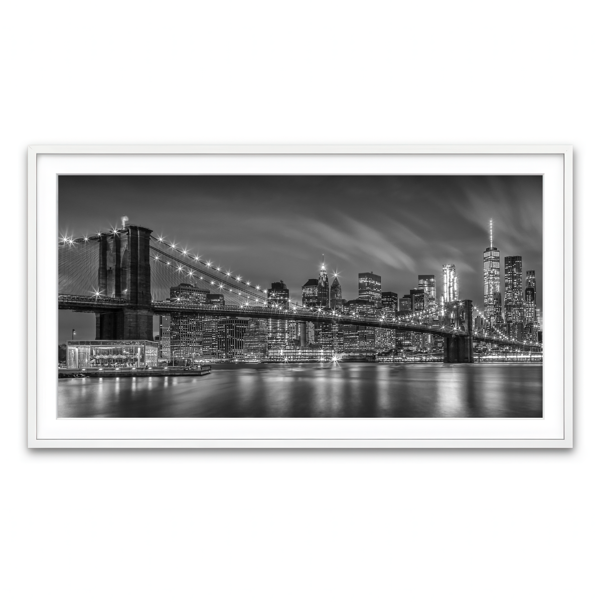Framed Print 2x1 White