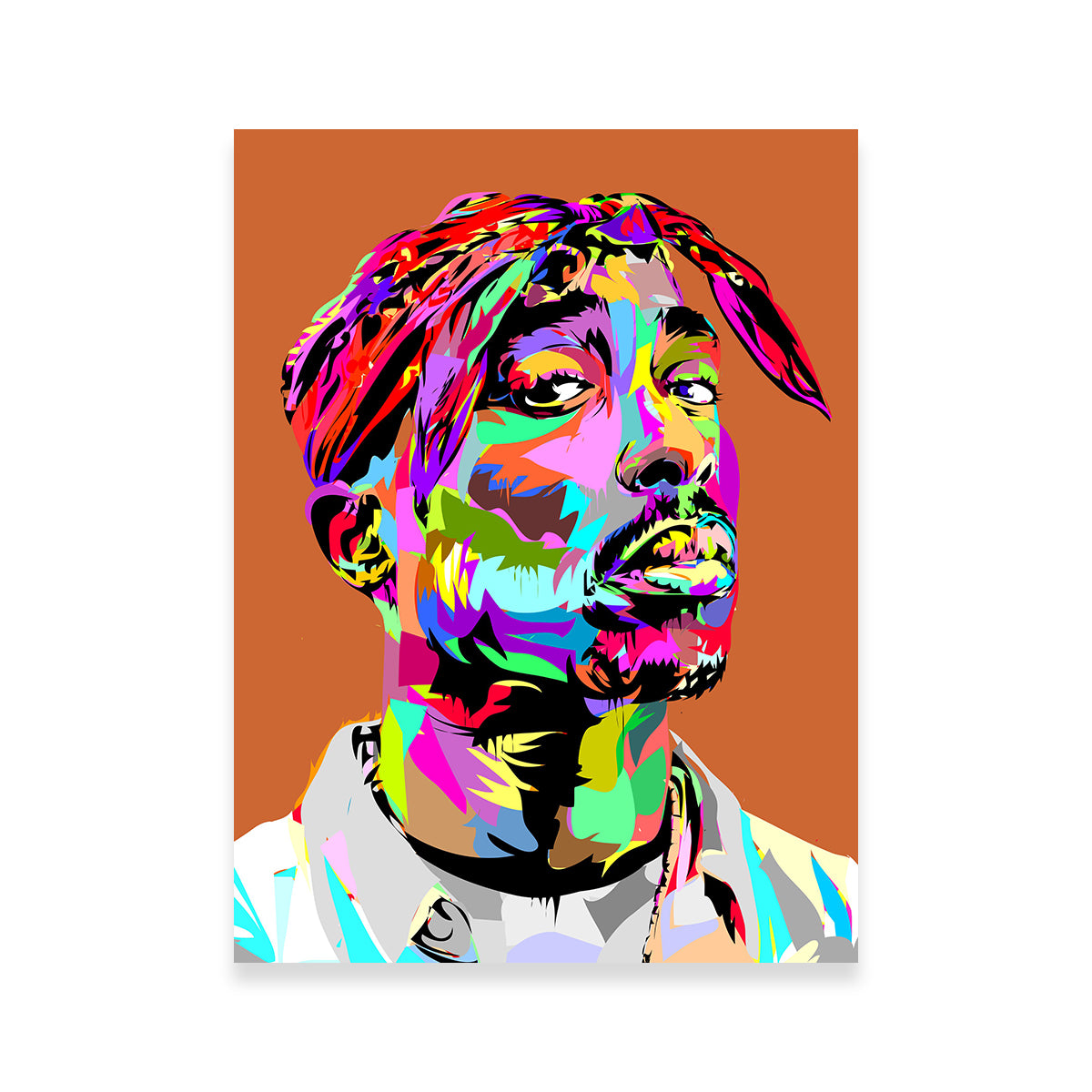Brown Tupac Red Wall Art