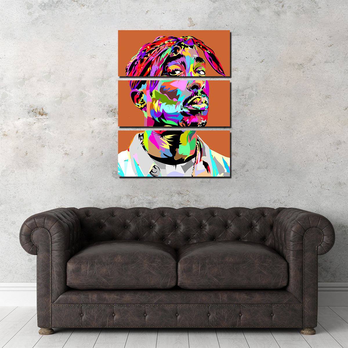 Brown Tupac Red Wall Art