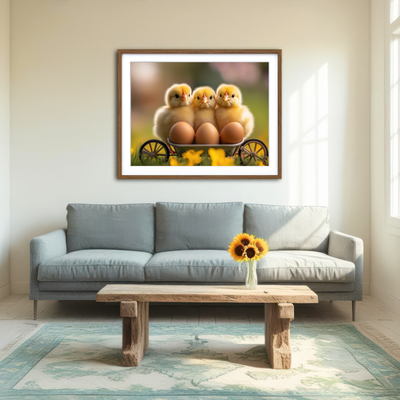 AUTO-MOCKUP ROOM | Baby Chicken Eggs Wall Art