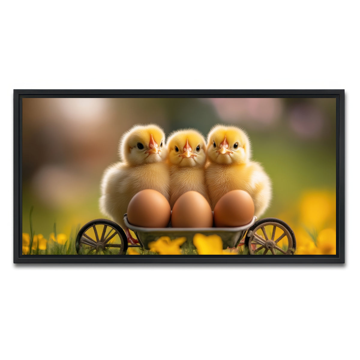 AUTO-MOCKUP WHITE | Baby Chicken Eggs | 1 Piece | Black Framed Canvas | group=2x1