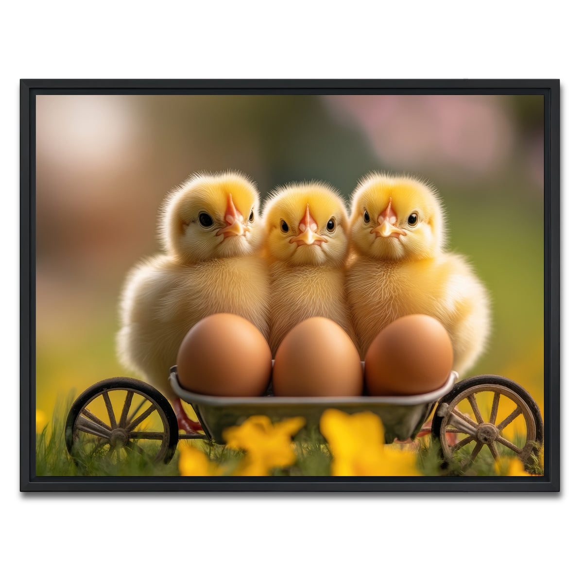 AUTO-MOCKUP WHITE | Baby Chicken Eggs | 1 Piece | Black Framed Canvas | group=4x3