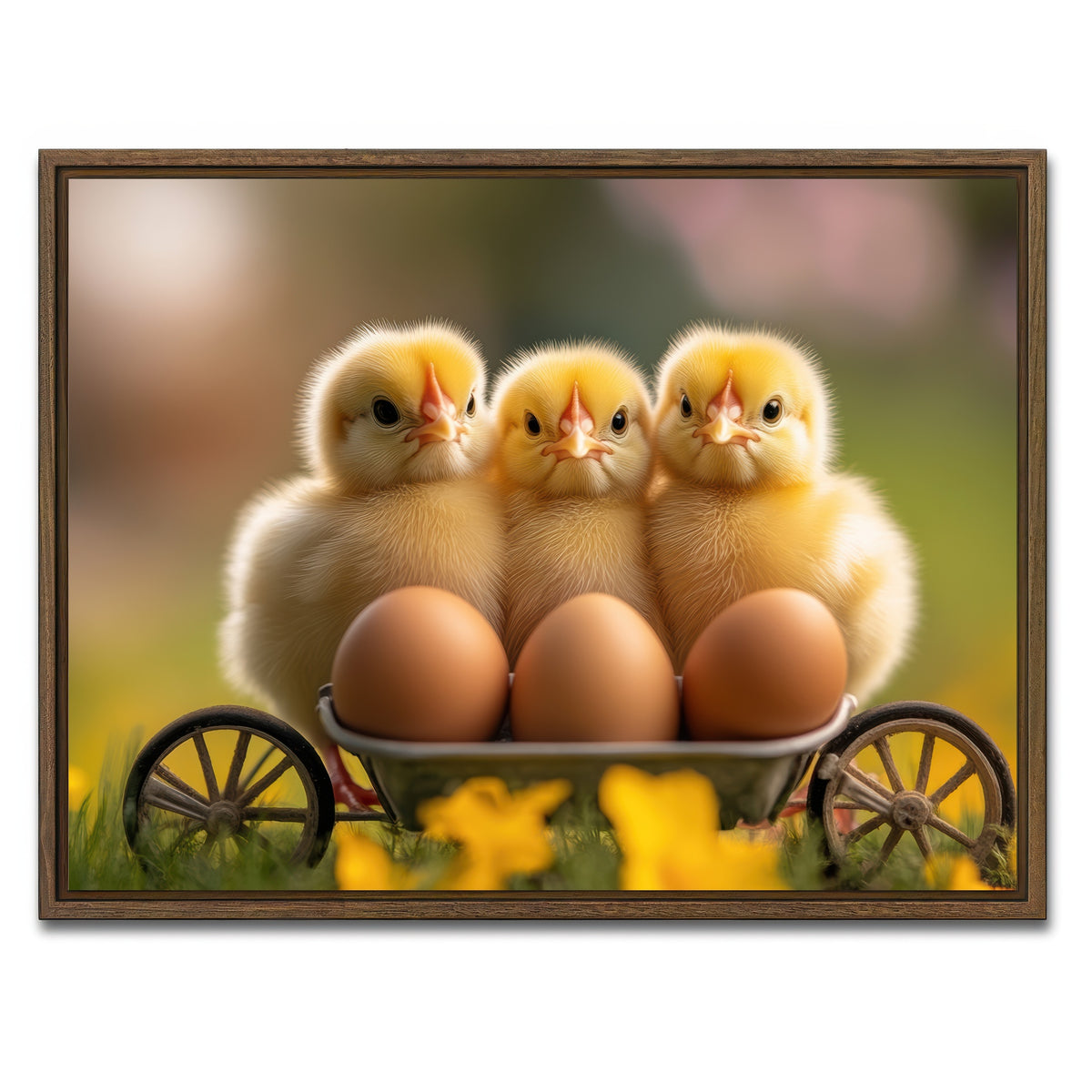 AUTO-MOCKUP WHITE | Baby Chicken Eggs | 1 Piece | Walnut Framed Canvas | group=4x3