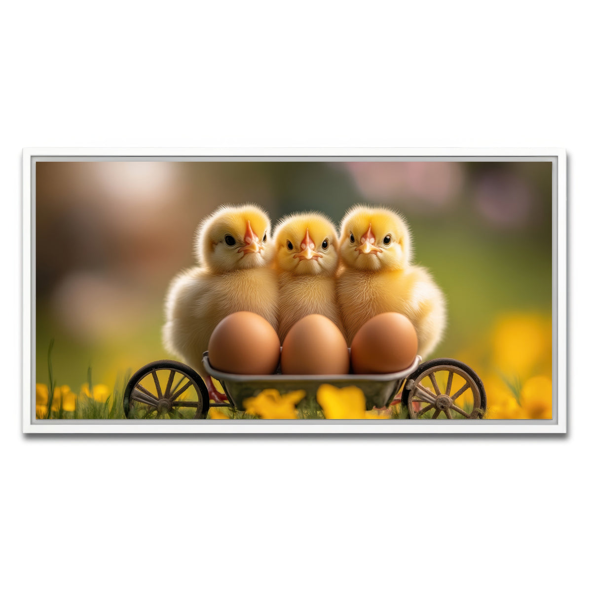 AUTO-MOCKUP WHITE | Baby Chicken Eggs | 1 Piece | White Framed Canvas | group=2x1