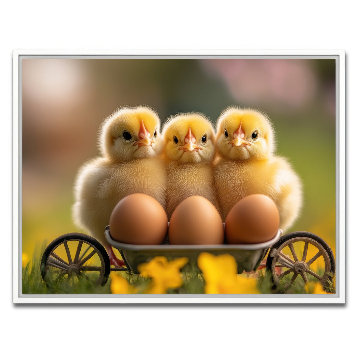 AUTO-MOCKUP WHITE | Baby Chicken Eggs | 1 Piece | White Framed Canvas | group=4x3
