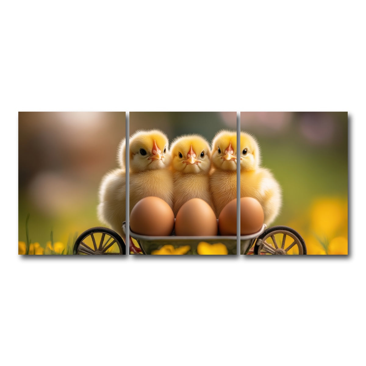 AUTO-MOCKUP WHITE | Baby Chicken Eggs | 3 Piece | Gallery Wrap Canvas | group=18x24
