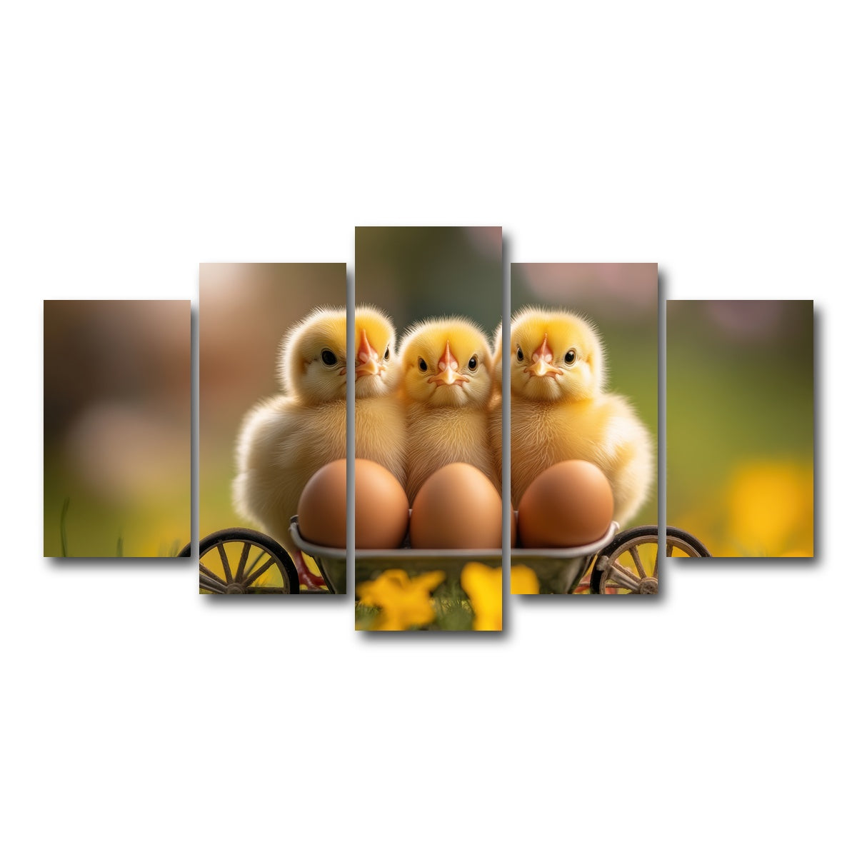 AUTO-MOCKUP WHITE | Baby Chicken Eggs | 5 Piece | Gallery Wrap Canvas | group=5_normal