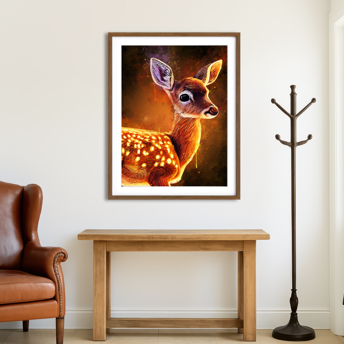 AUTO-MOCKUP ROOM | Baby Fawn Painting Wall Art