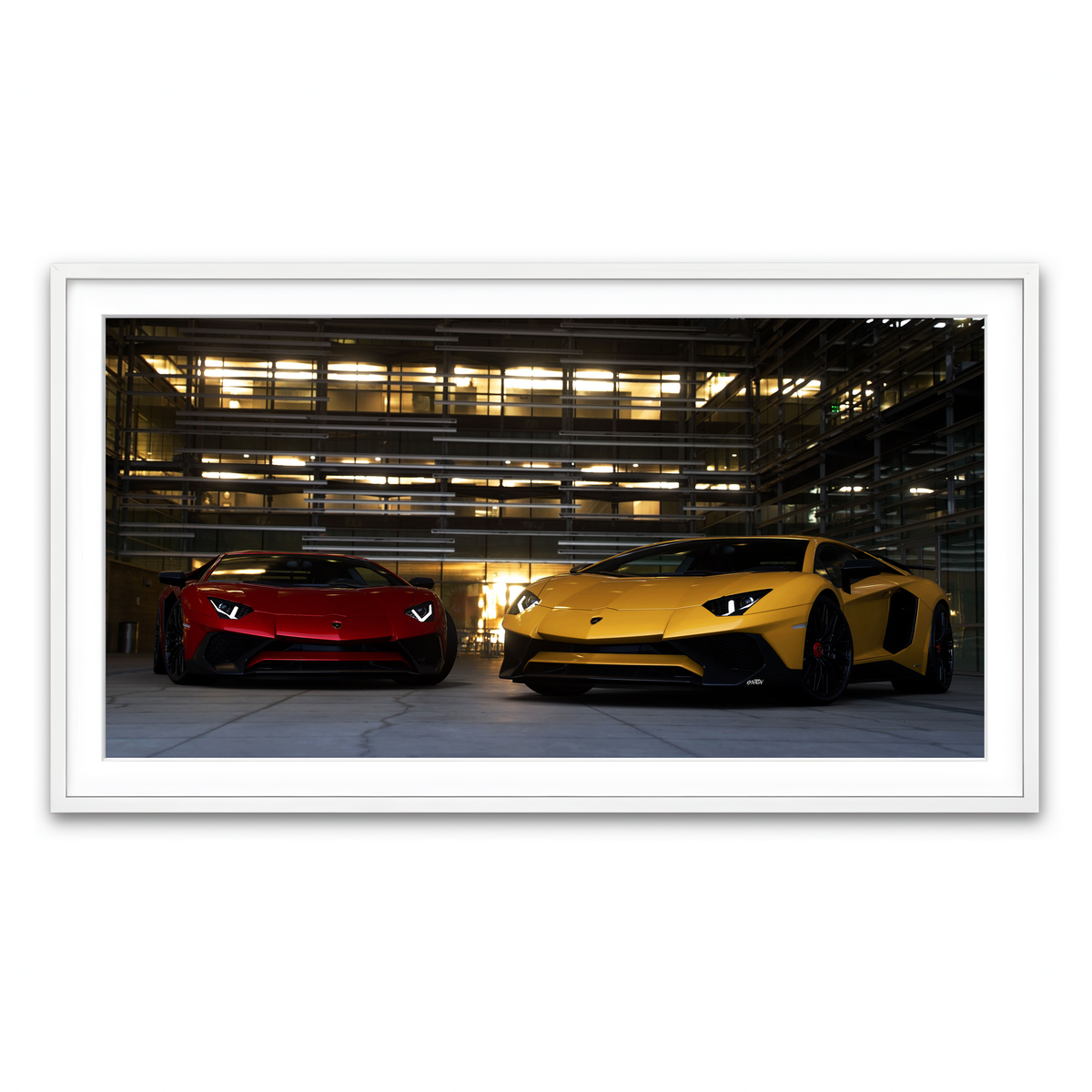 Framed Print 2x1 White