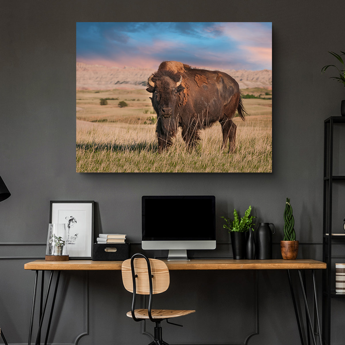 Badlands Bison Bull Wall Art