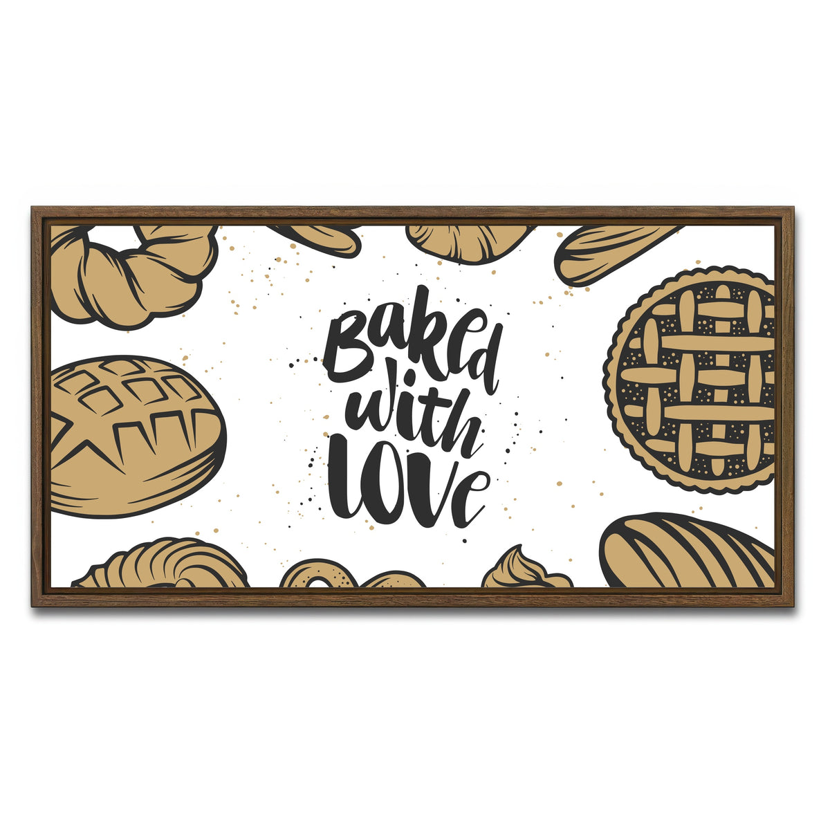 AUTO-MOCKUP WHITE | Baked With Love | 1 Piece | Walnut Framed Canvas | group=2x1