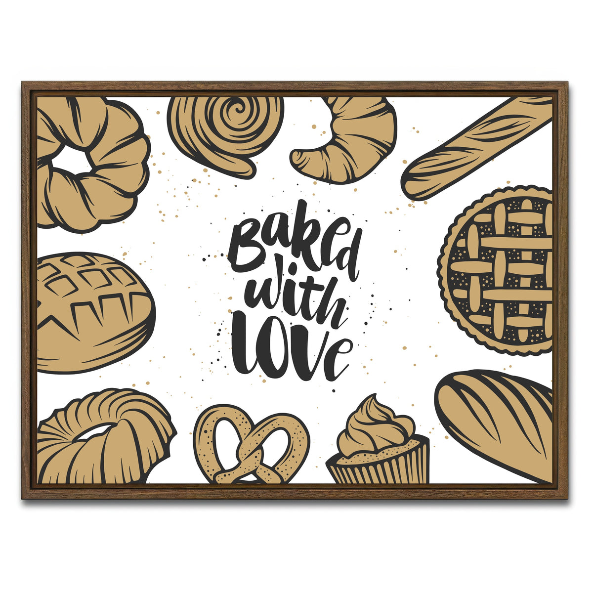 AUTO-MOCKUP WHITE | Baked With Love | 1 Piece | Walnut Framed Canvas | group=4x3