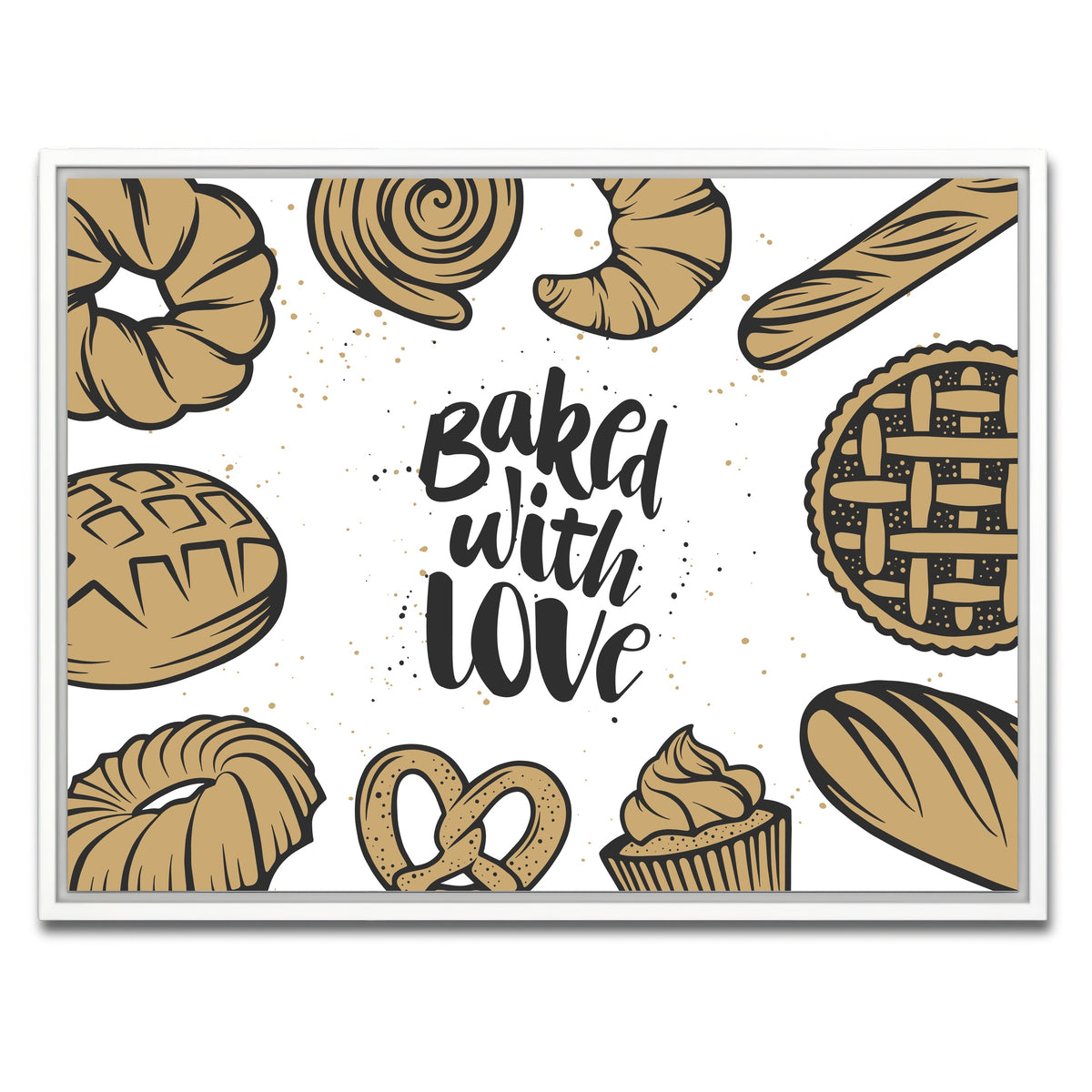 AUTO-MOCKUP WHITE | Baked With Love | 1 Piece | White Framed Canvas | group=4x3