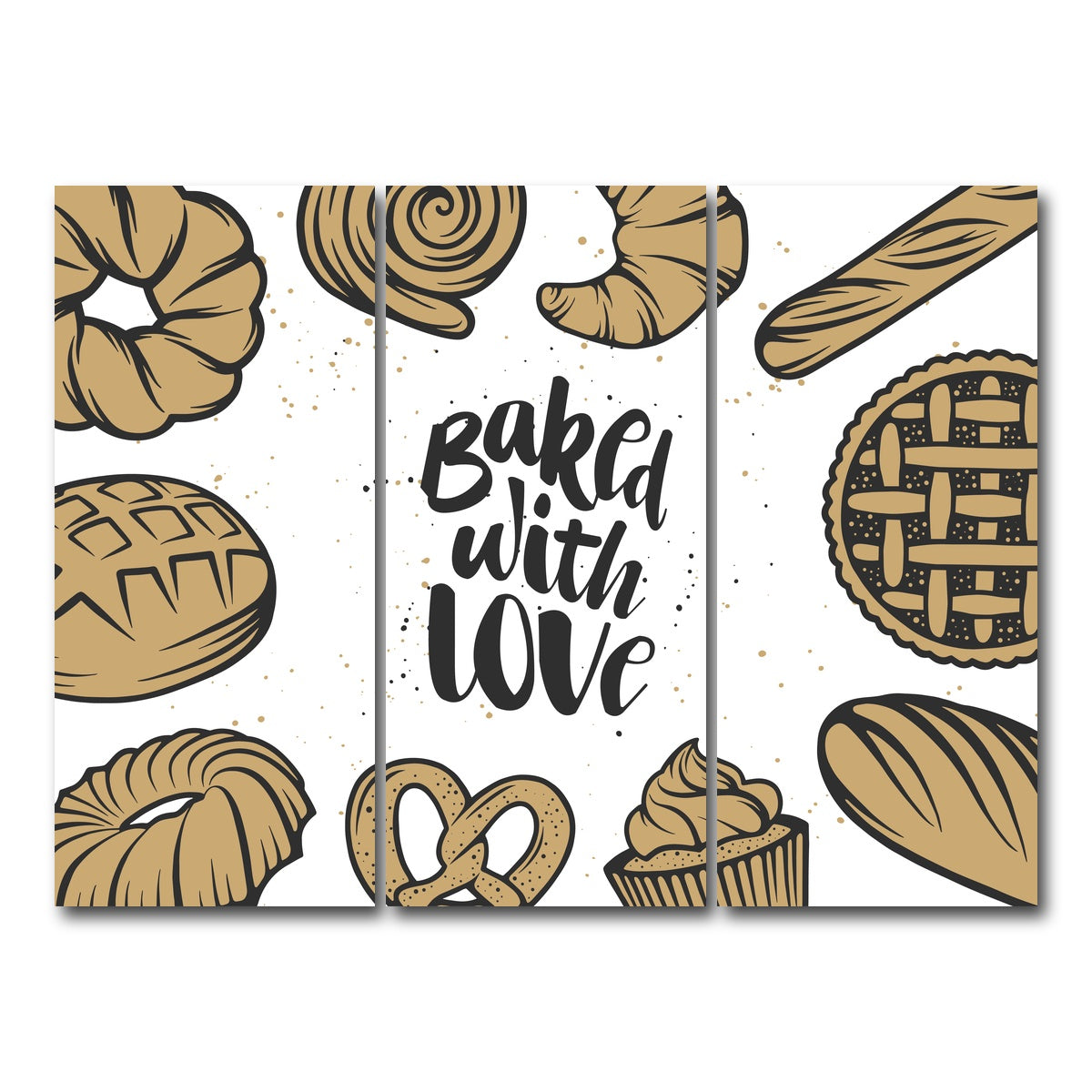 AUTO-MOCKUP WHITE | Baked With Love | 3 Piece | Gallery Wrap Canvas | group=8x18