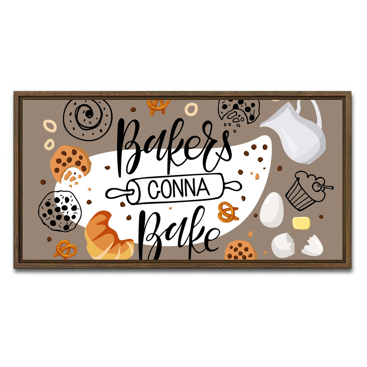 AUTO-MOCKUP WHITE | Baker Gonna Bake | 1 Piece | Walnut Framed Canvas | group=2x1