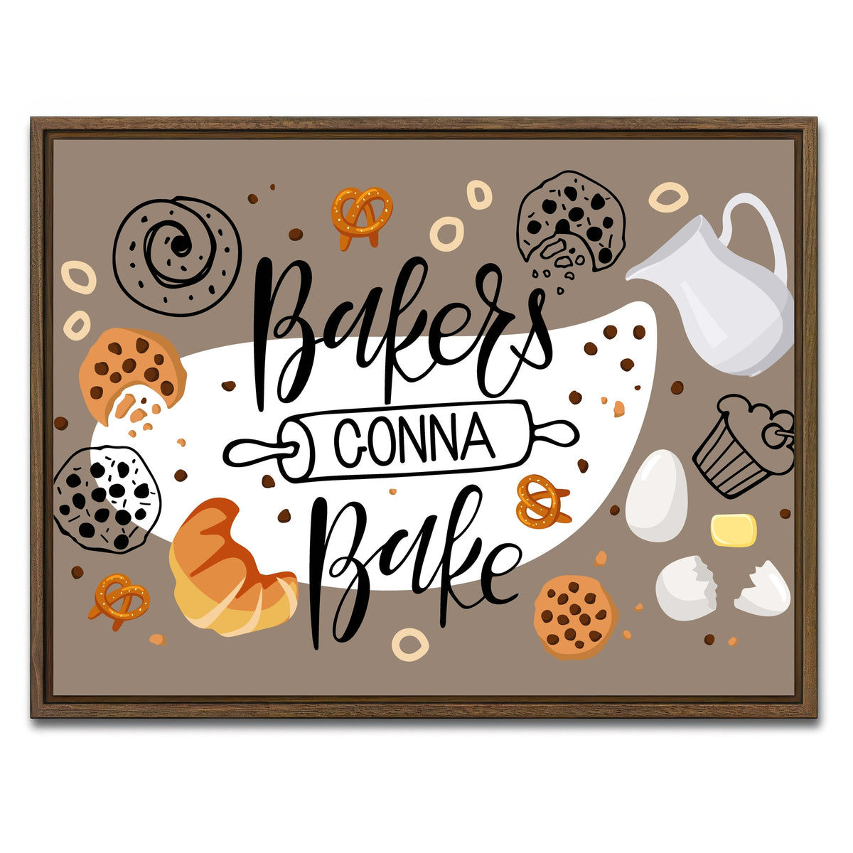 AUTO-MOCKUP WHITE | Baker Gonna Bake | 1 Piece | Walnut Framed Canvas | group=4x3