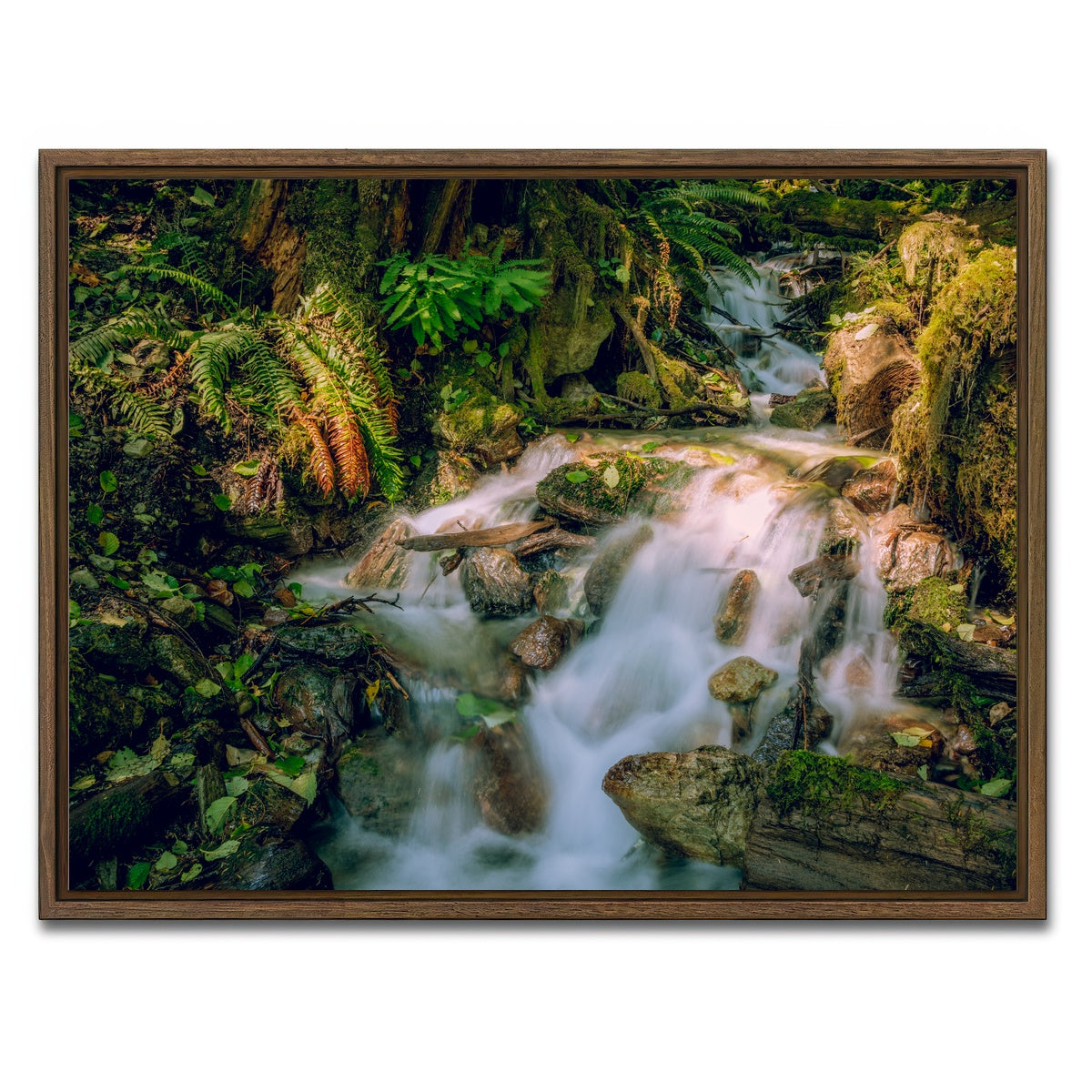 AUTO-MOCKUP WHITE | Baker Waterfall | 1 Piece | Walnut Framed Canvas | group=4x3