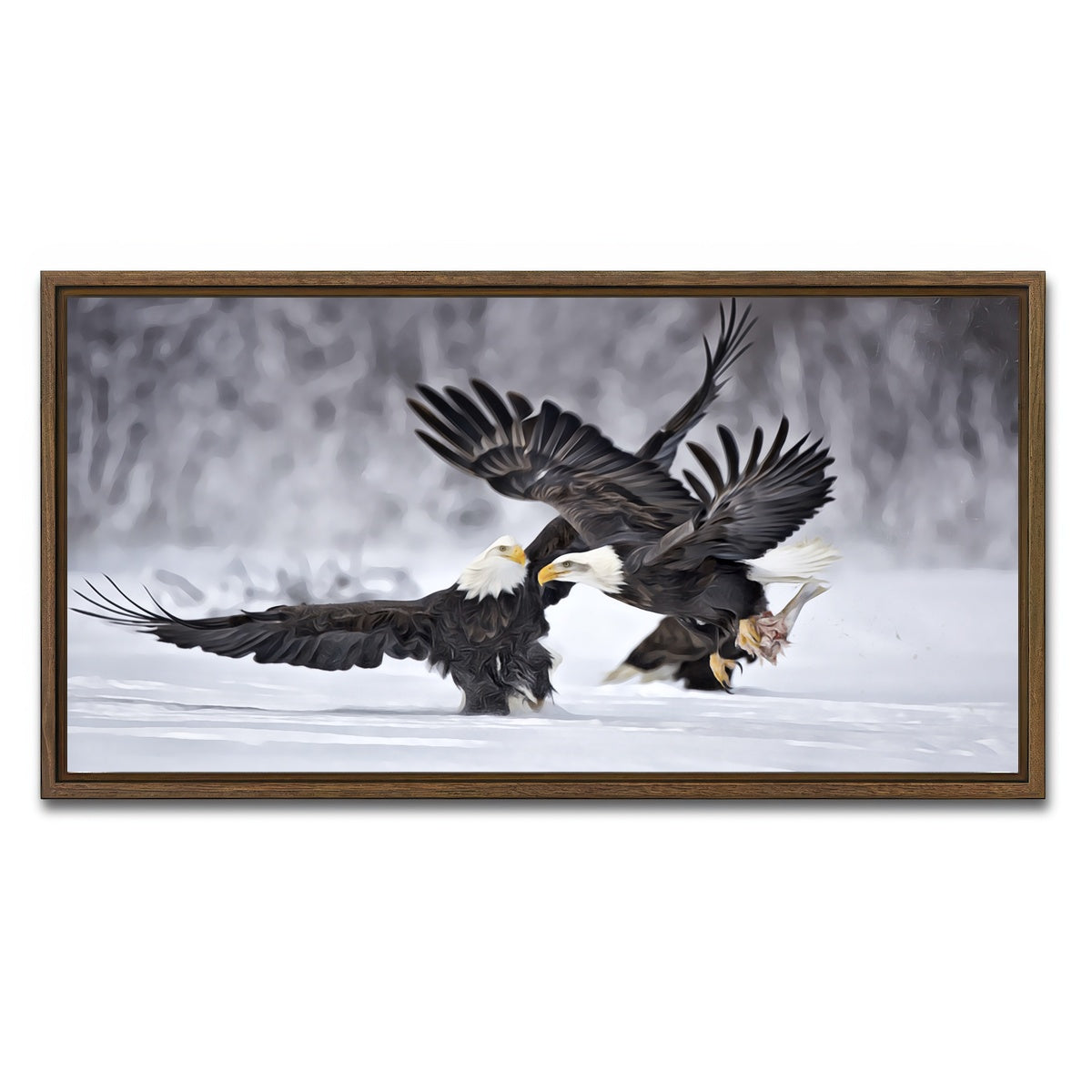 AUTO-MOCKUP WHITE | Bald Eagles | 1 Piece | Walnut Framed Canvas | group=2x1