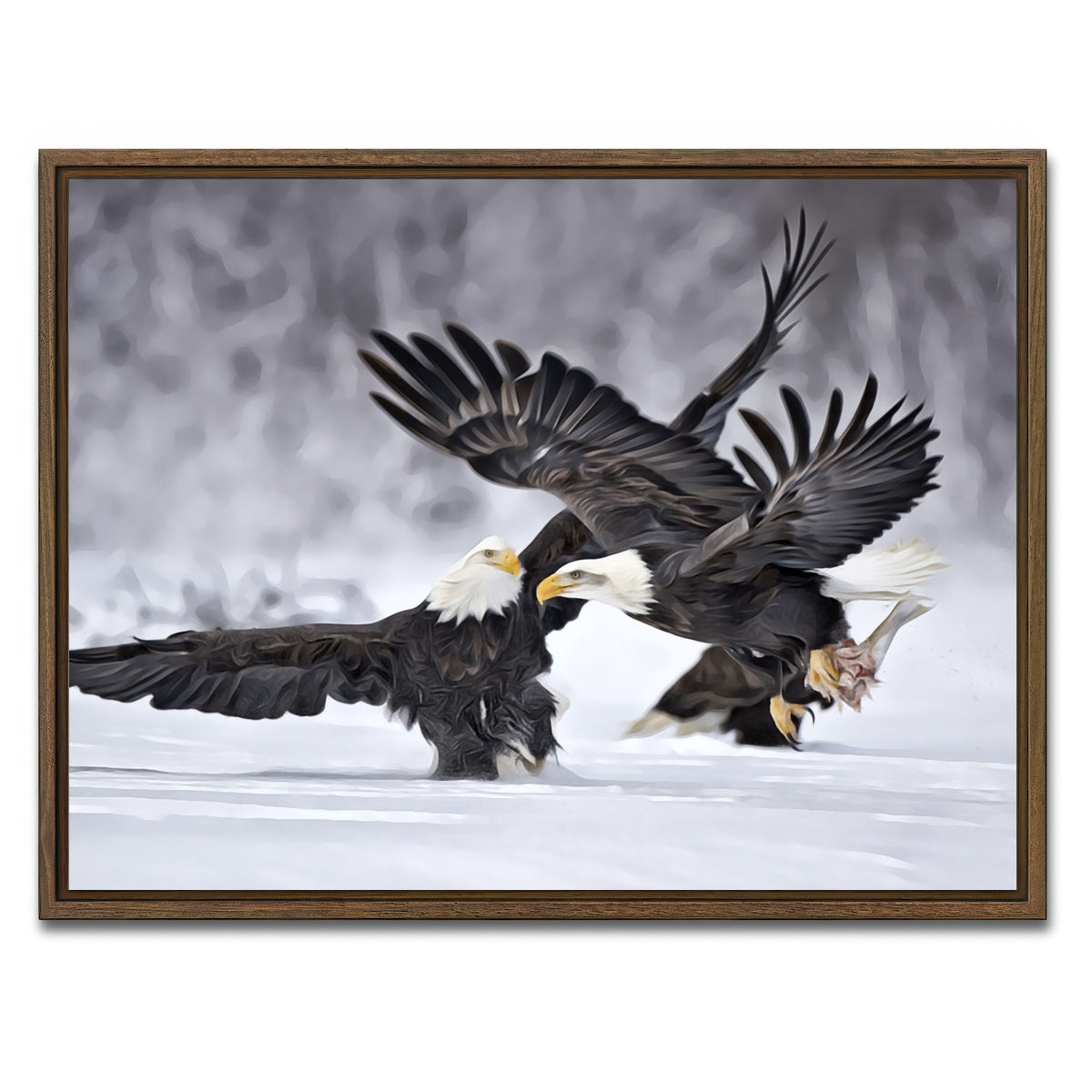 AUTO-MOCKUP WHITE | Bald Eagles | 1 Piece | Walnut Framed Canvas | group=4x3