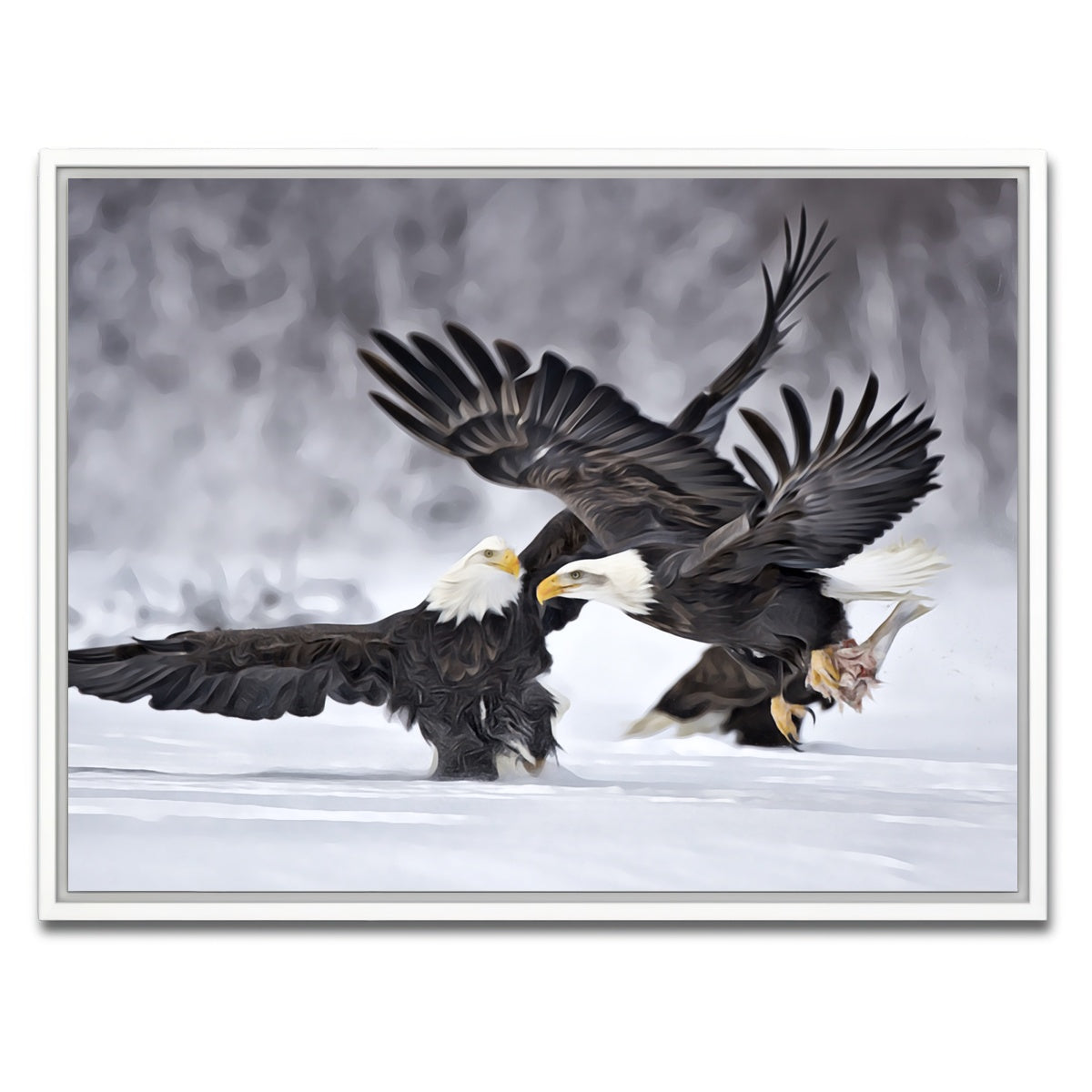 AUTO-MOCKUP WHITE | Bald Eagles | 1 Piece | White Framed Canvas | group=4x3