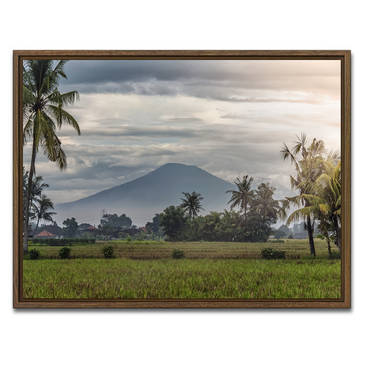 AUTO-MOCKUP WHITE | Bali Landscape | 1 Piece | Walnut Framed Canvas | group=4x3