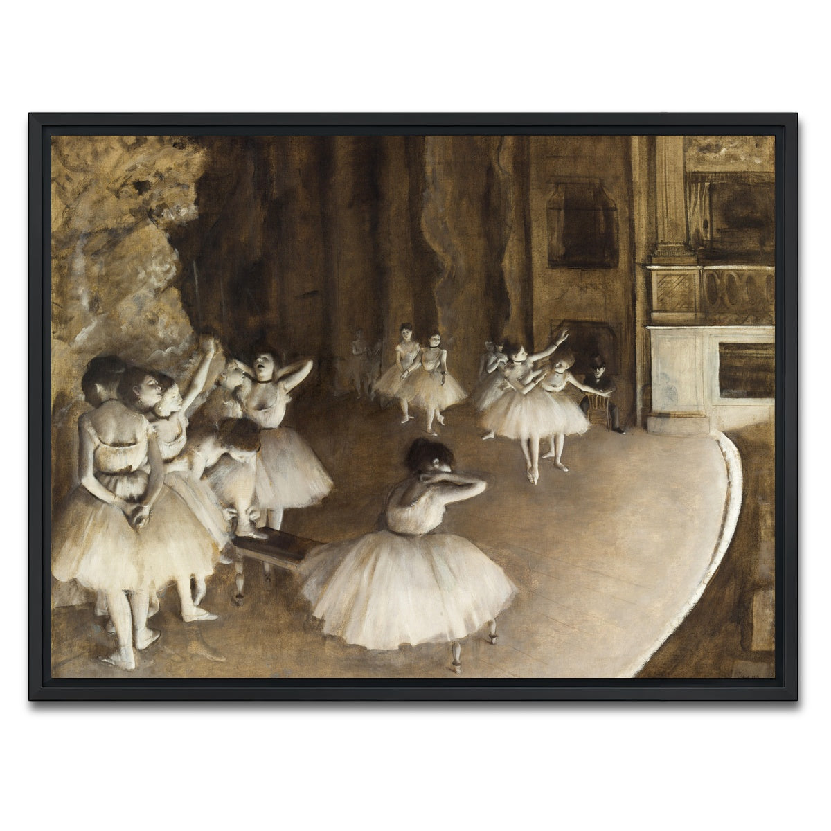 AUTO-MOCKUP WHITE | Ballet Rehearsal | 1 Piece | Black Framed Canvas | group=4x3