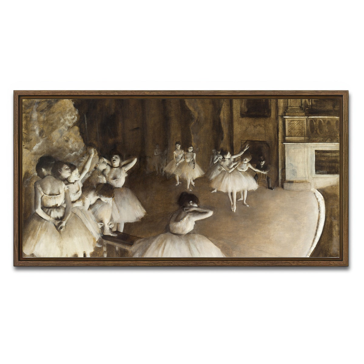AUTO-MOCKUP WHITE | Ballet Rehearsal | 1 Piece | Walnut Framed Canvas | group=2x1