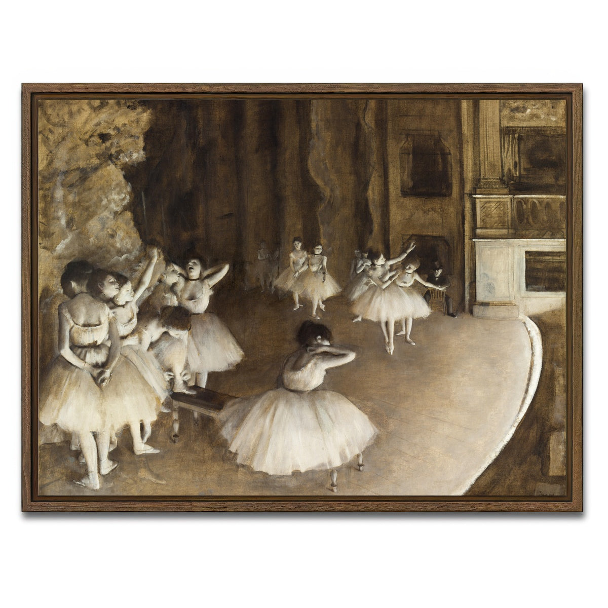 AUTO-MOCKUP WHITE | Ballet Rehearsal | 1 Piece | Walnut Framed Canvas | group=4x3