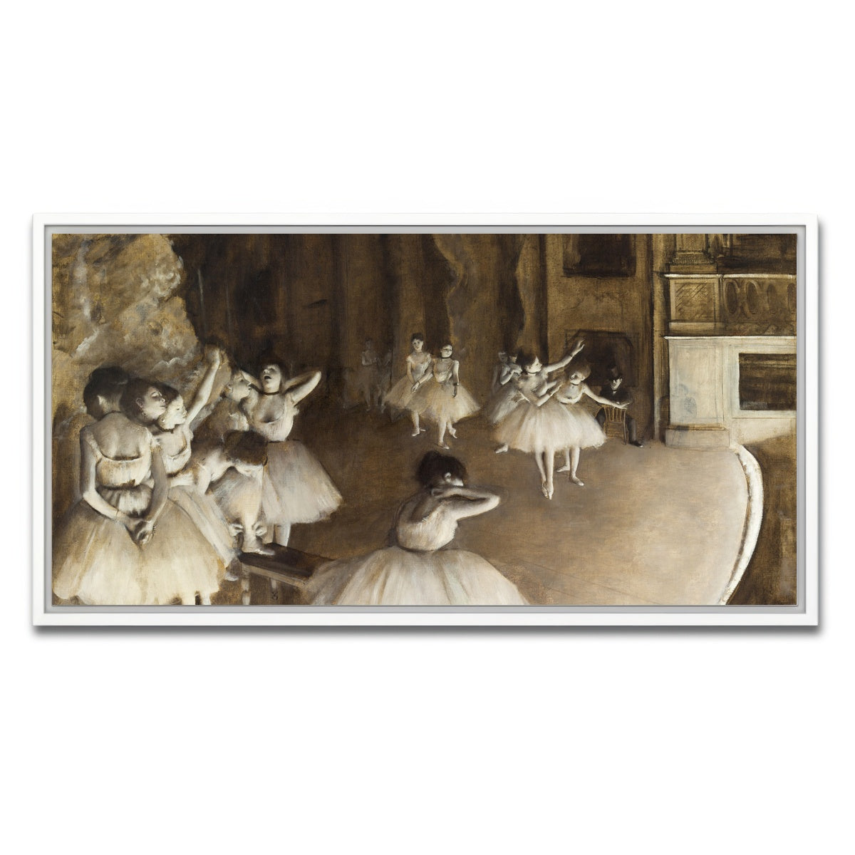 AUTO-MOCKUP WHITE | Ballet Rehearsal | 1 Piece | White Framed Canvas | group=2x1