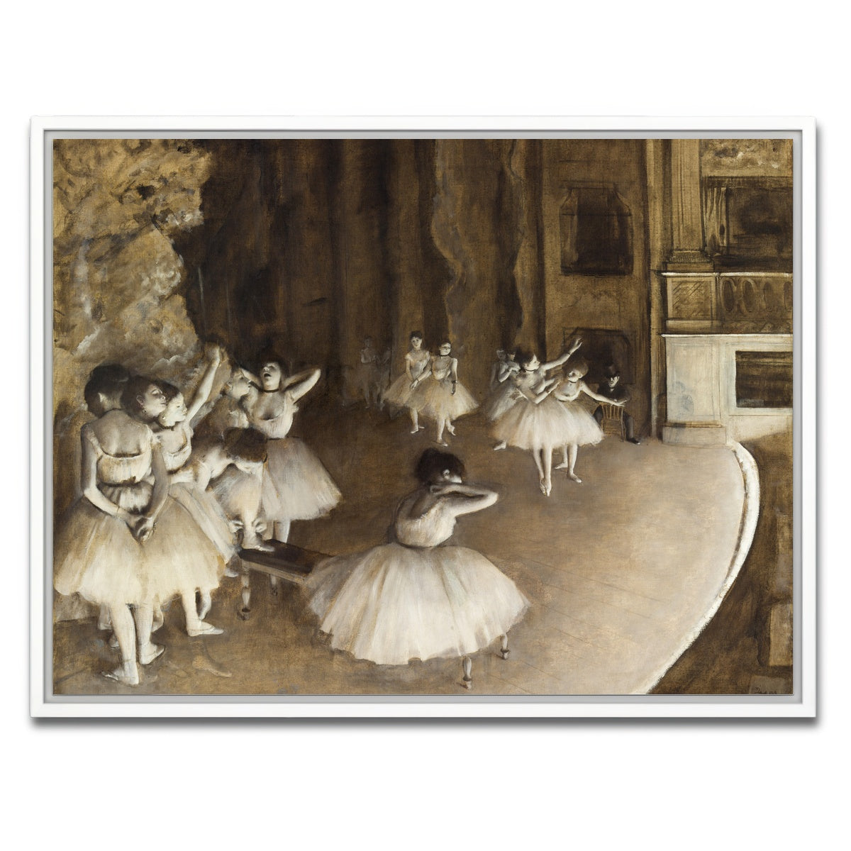 AUTO-MOCKUP WHITE | Ballet Rehearsal | 1 Piece | White Framed Canvas | group=4x3
