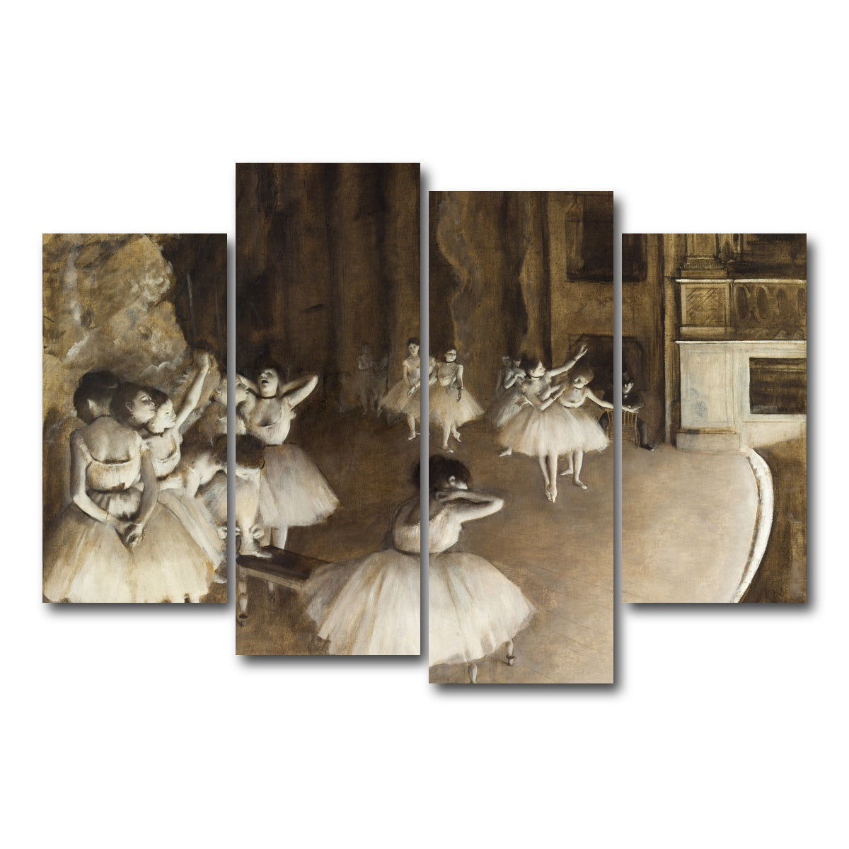 AUTO-MOCKUP WHITE | Ballet Rehearsal | 4 Piece | Gallery Wrap Canvas | group=4_short