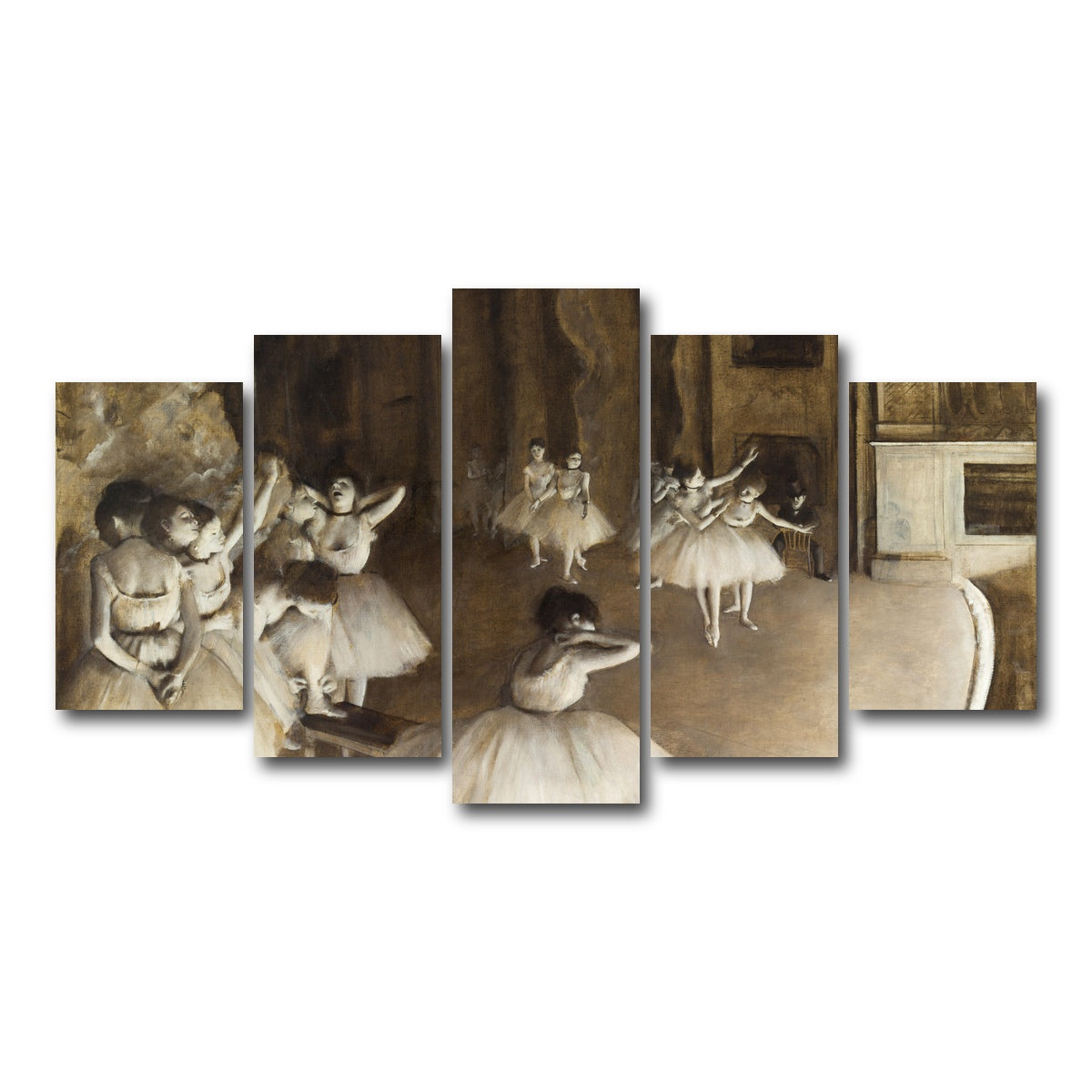 AUTO-MOCKUP WHITE | Ballet Rehearsal | 5 Piece | Gallery Wrap Canvas | group=5_normal