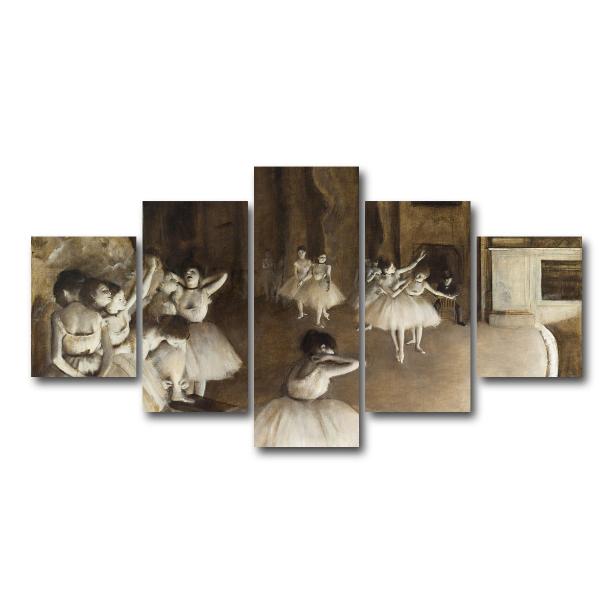 AUTO-MOCKUP WHITE | Ballet Rehearsal | 5 Piece | Gallery Wrap Canvas | group=5_short