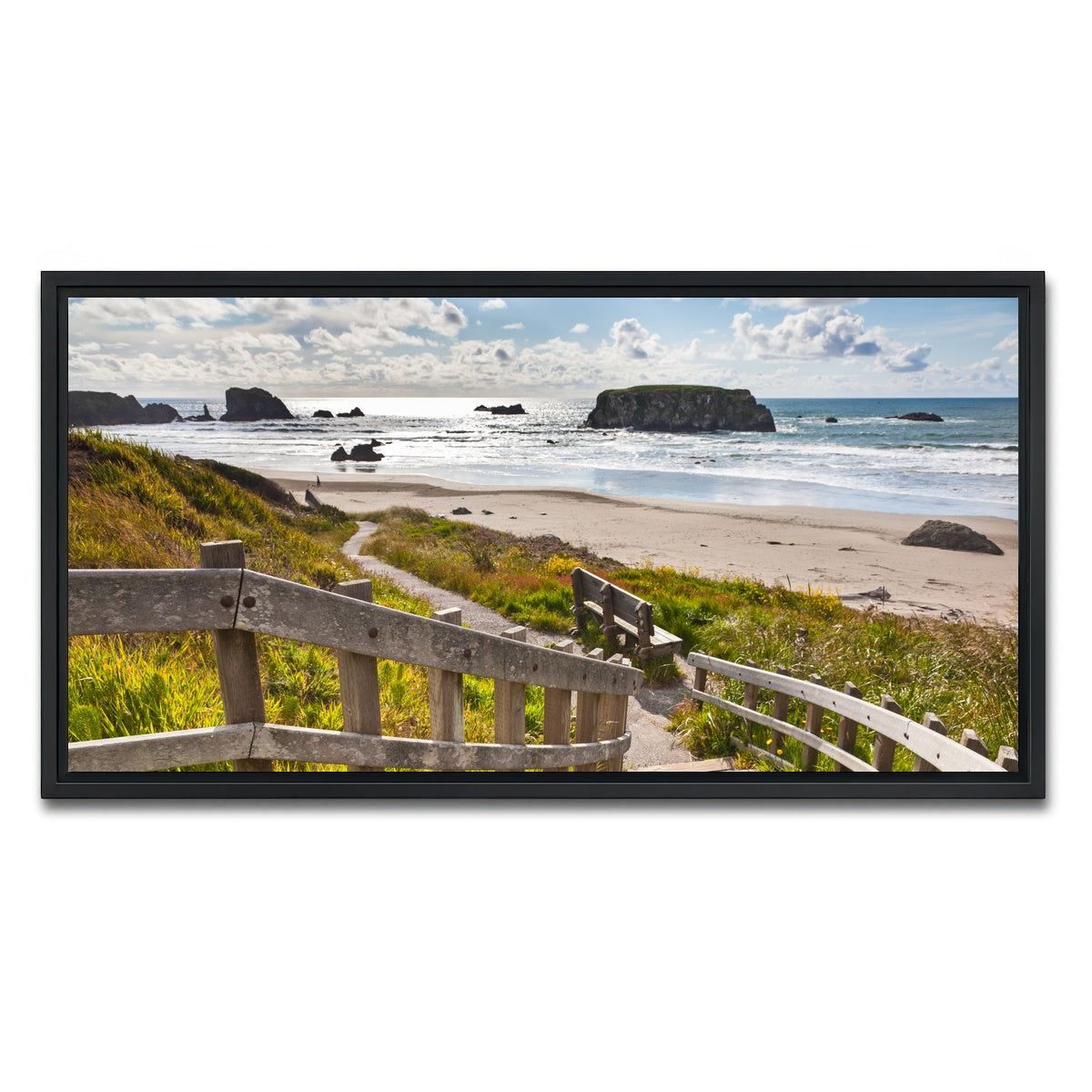 AUTO-MOCKUP WHITE | Bandon Beach | 1 Piece | Black Framed Canvas | group=2x1