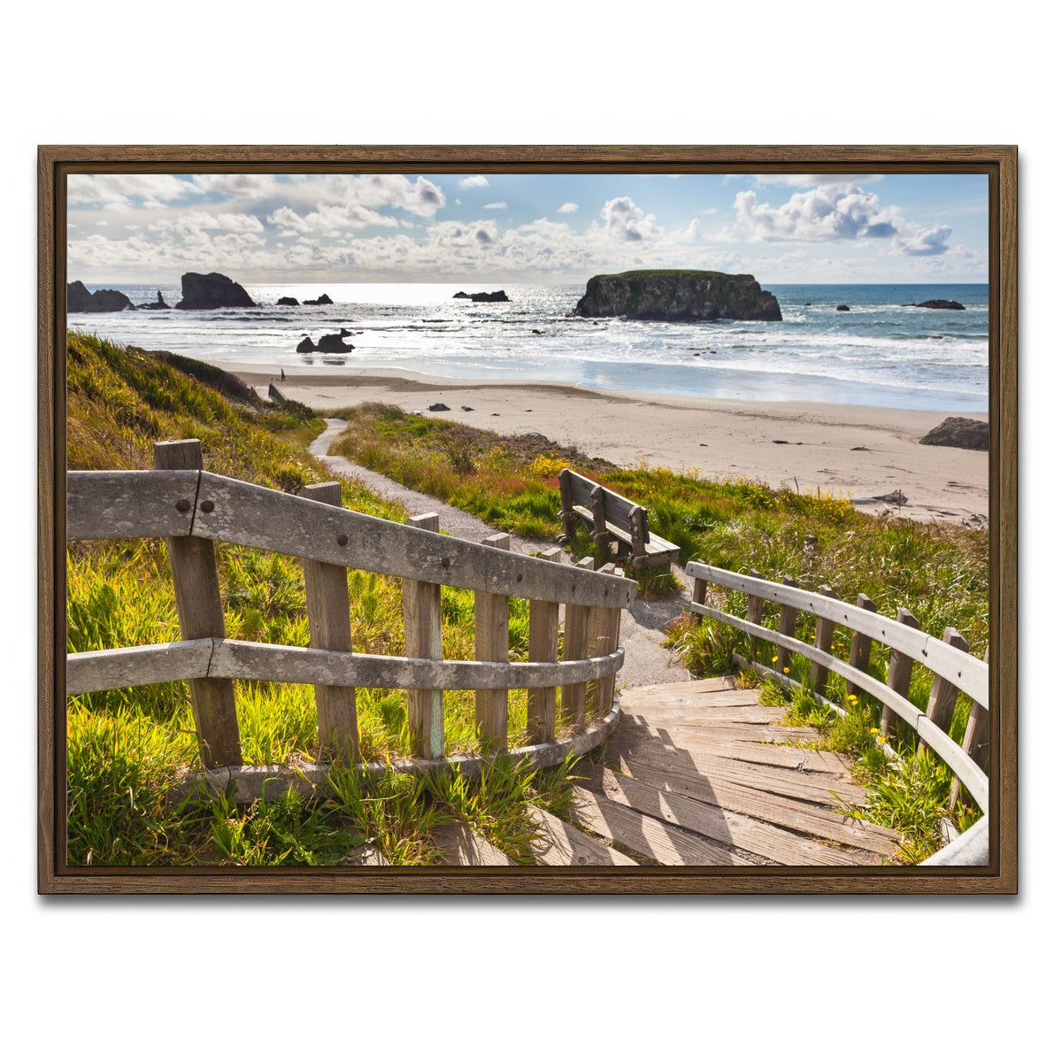AUTO-MOCKUP WHITE | Bandon Beach | 1 Piece | Walnut Framed Canvas | group=4x3
